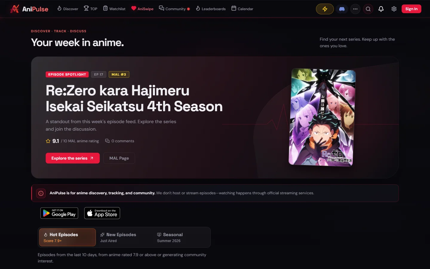 Úvodná stránka projektu AniPulse